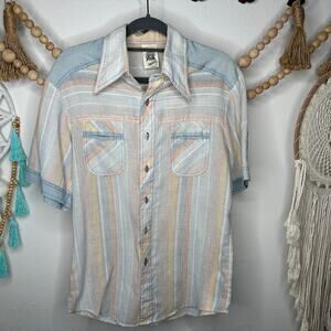 Vintage Kennington Striped Mens Button Down